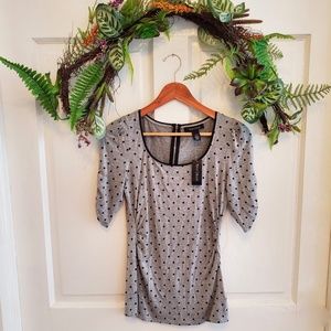 NWT White House Black Market Polka Dot Top XS